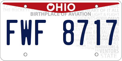 OH license plate FWF8717