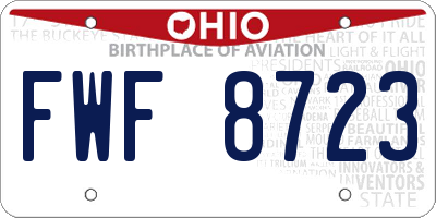 OH license plate FWF8723