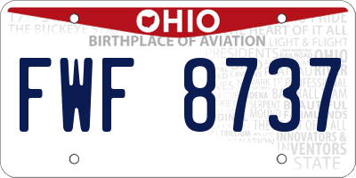 OH license plate FWF8737