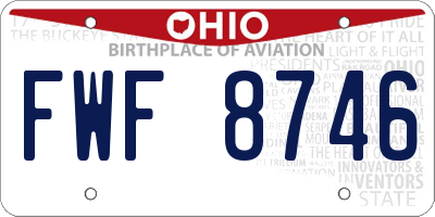 OH license plate FWF8746
