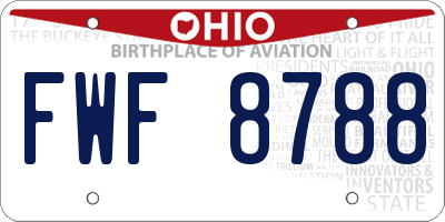 OH license plate FWF8788