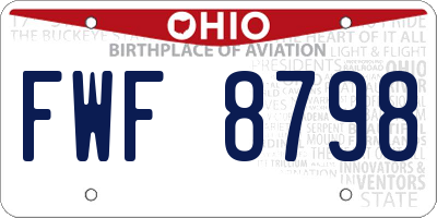 OH license plate FWF8798