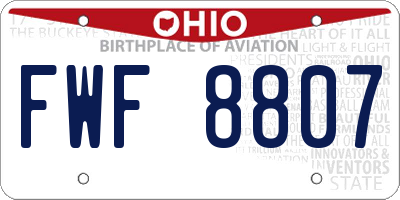 OH license plate FWF8807