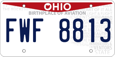 OH license plate FWF8813