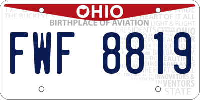 OH license plate FWF8819
