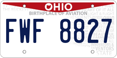 OH license plate FWF8827