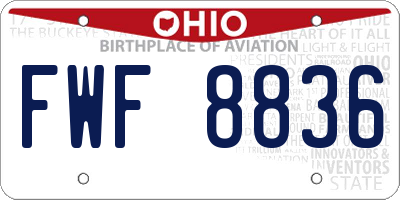 OH license plate FWF8836