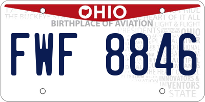 OH license plate FWF8846