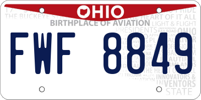 OH license plate FWF8849