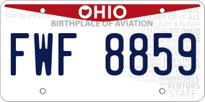 OH license plate FWF8859