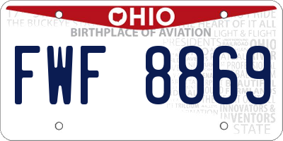 OH license plate FWF8869