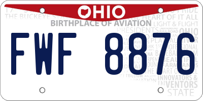 OH license plate FWF8876