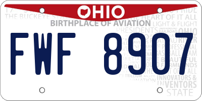 OH license plate FWF8907