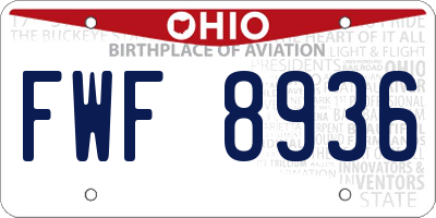 OH license plate FWF8936