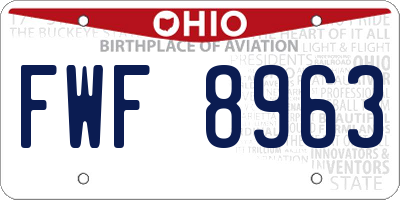 OH license plate FWF8963
