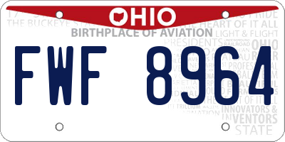 OH license plate FWF8964