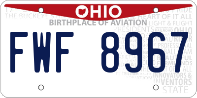 OH license plate FWF8967