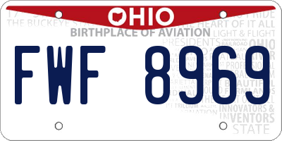 OH license plate FWF8969
