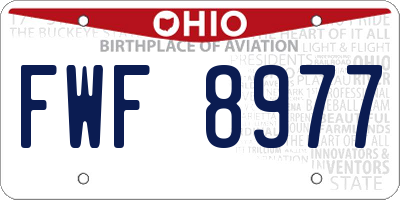 OH license plate FWF8977