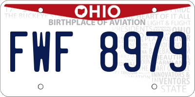 OH license plate FWF8979