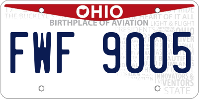 OH license plate FWF9005