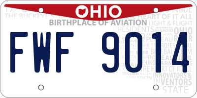 OH license plate FWF9014