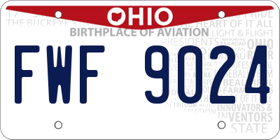 OH license plate FWF9024