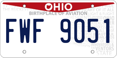OH license plate FWF9051