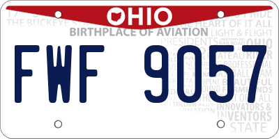 OH license plate FWF9057