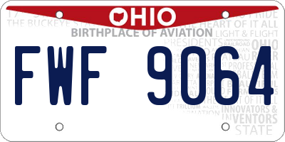 OH license plate FWF9064
