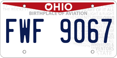 OH license plate FWF9067