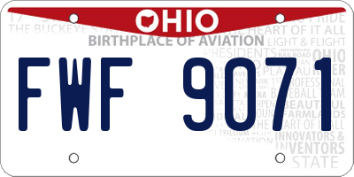 OH license plate FWF9071