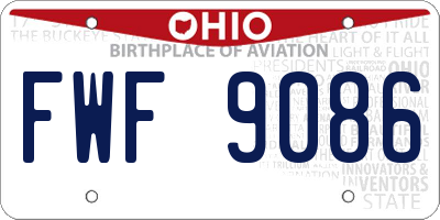 OH license plate FWF9086