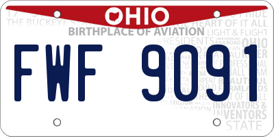 OH license plate FWF9091