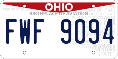 OH license plate FWF9094
