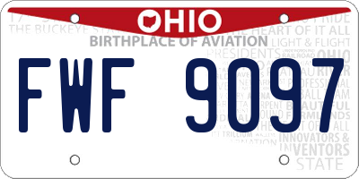 OH license plate FWF9097