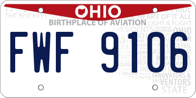 OH license plate FWF9106