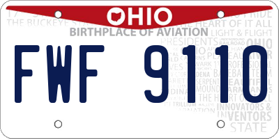OH license plate FWF9110