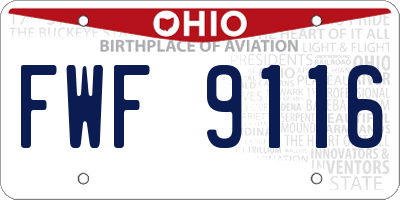OH license plate FWF9116