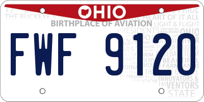 OH license plate FWF9120