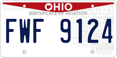 OH license plate FWF9124