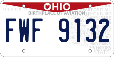 OH license plate FWF9132