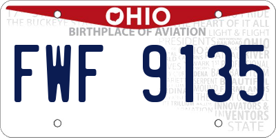 OH license plate FWF9135