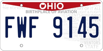 OH license plate FWF9145