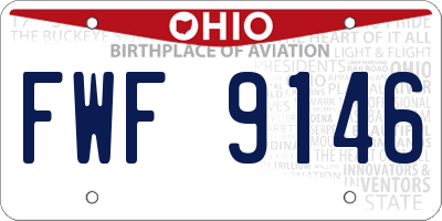 OH license plate FWF9146