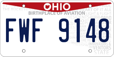 OH license plate FWF9148