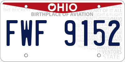 OH license plate FWF9152