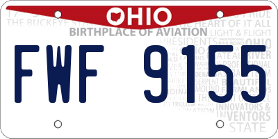 OH license plate FWF9155