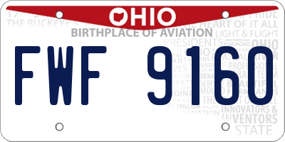 OH license plate FWF9160