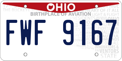 OH license plate FWF9167